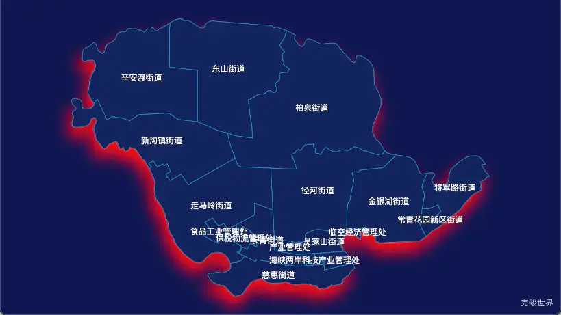 echarts 武汉市东西湖区geoJson地图阴影